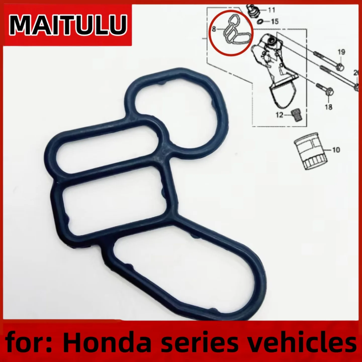 

Для Honda Accord 8-го поколения (2013-2017) 3.0L/3.5L, Acura: Автоаксессуары, масляный фильтр, электромагнитная прокладка 15302-5G0-A00