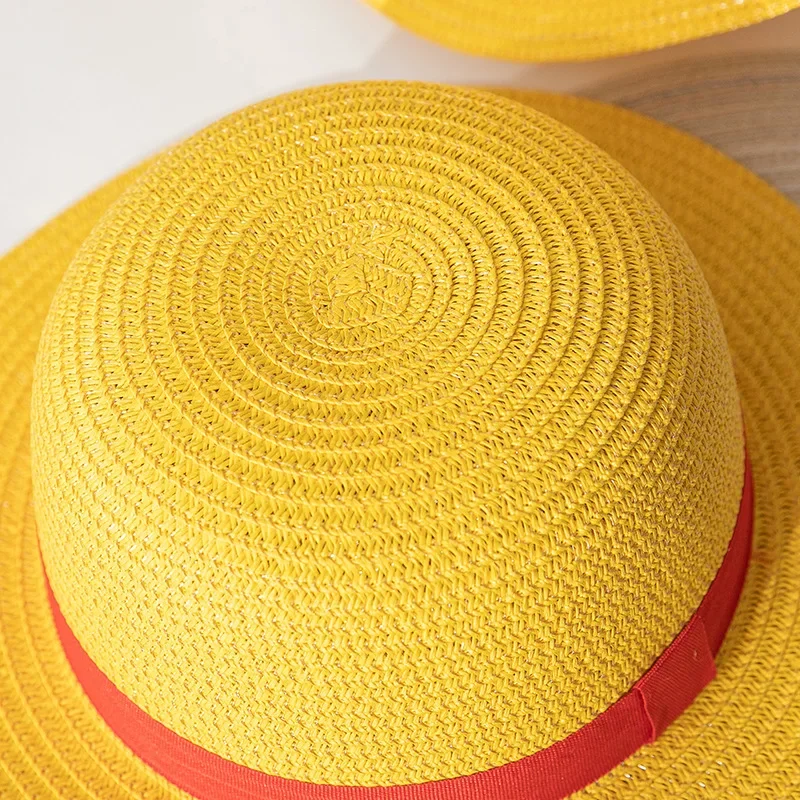 RT01 Anime Luffy Sombrero de paja para hombres y mujeres, gorras de cosplay de dibujos animados, sombreros de sombrilla de verano, accesorios de rendimiento para niños a*Jk2