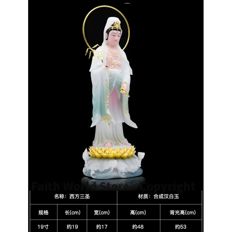 48CM large Buddhism figure jade Goddess Guan yin GOD Avalokitesvara buddha Asia HOME protection Prosperity safe FENG SHUI statue