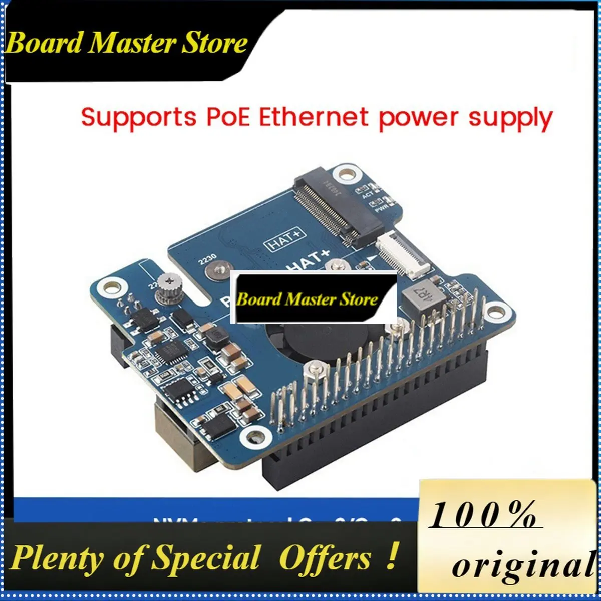 BoMaSA72Z For 5 POE M.2 HAT PCIe To M.2 NVMe SSD Expansion Board Gen3 8Gbps For 2242/2230 M.2 NVMe SSD