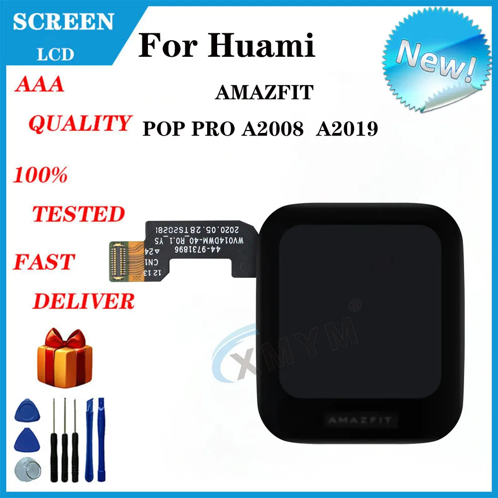 For Huami AMAZFIT Pop Pro A2008 A2019 Smart Watch LCD Display Brand New 1.43 Inch LCD Display with Touch Screen