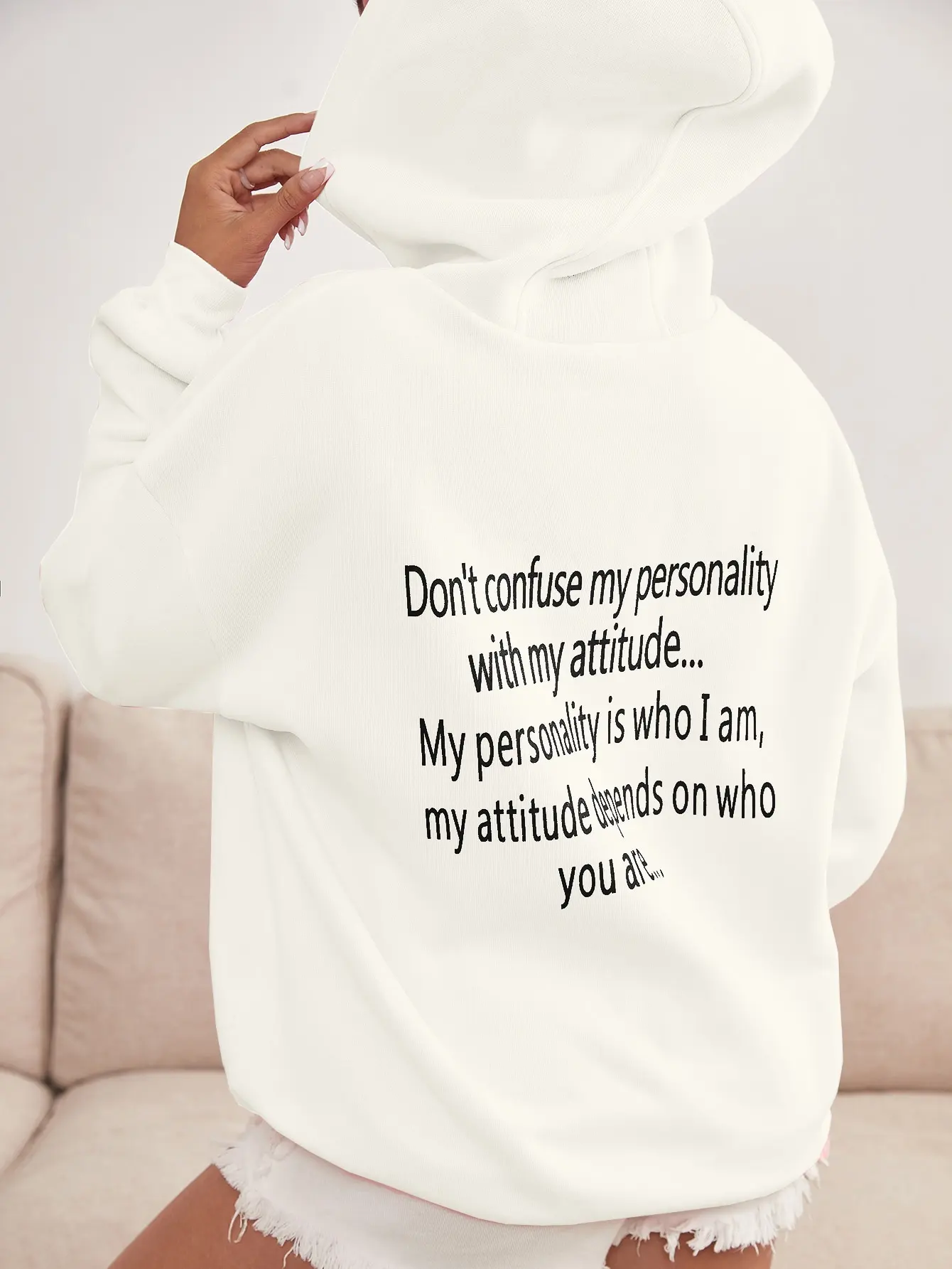 

Don'T Confuse My Personality With My Attitude Cotton Mens Hooded Comfortable Daily Pullovers Soft Sweatshirt Casual Sportswear