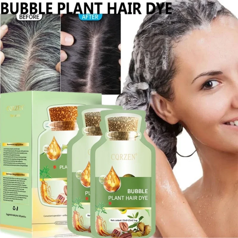 

Pure Natural Herbal Hair Dye Shampoo 5 Minutes Change Hair Color Non-irritating Repair Gray White Fashion Hair Care Women Men