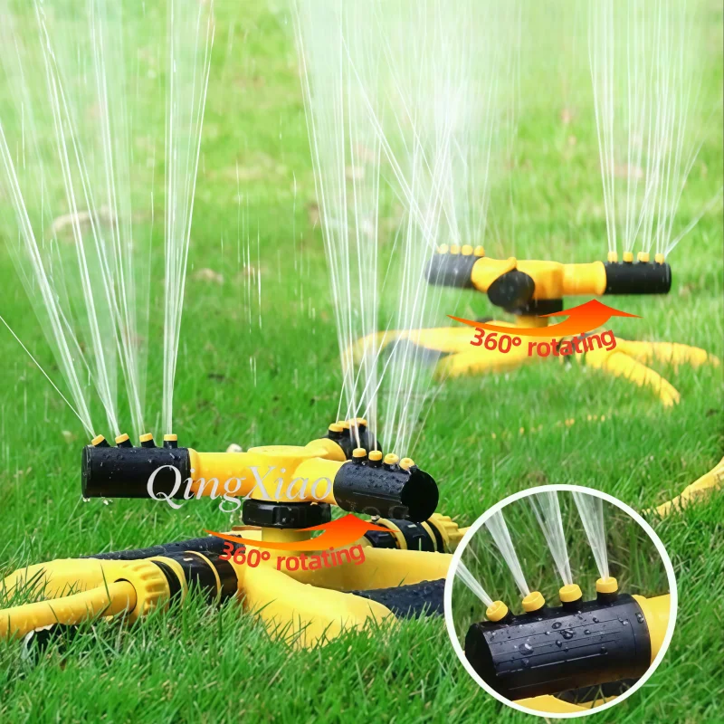360 Degree Rotating Garden Sprinkler Set with Hose and Connectors for Lawn Vegetable Garden Backyard Irrigation