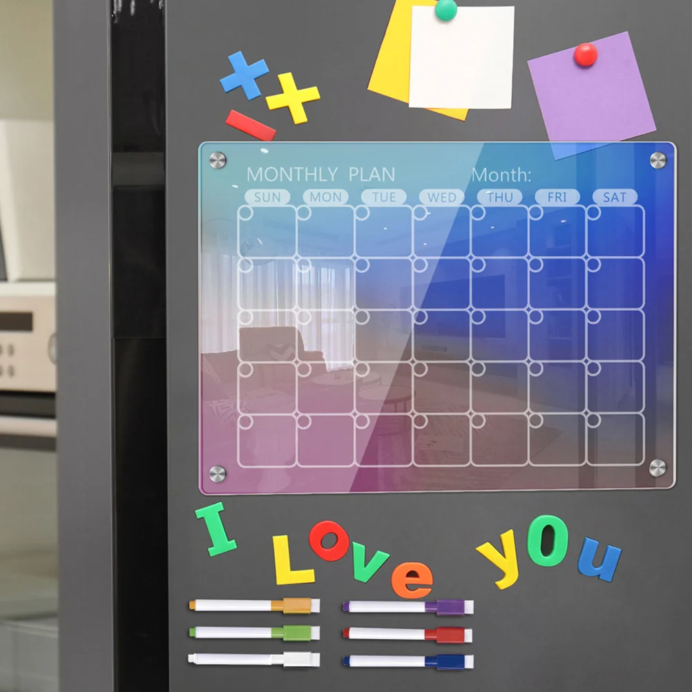 Fridge Board Magnetic Wall for Refrigerators Dry Erase Do List Small Boards Schedule Plan Acrylic Colorful