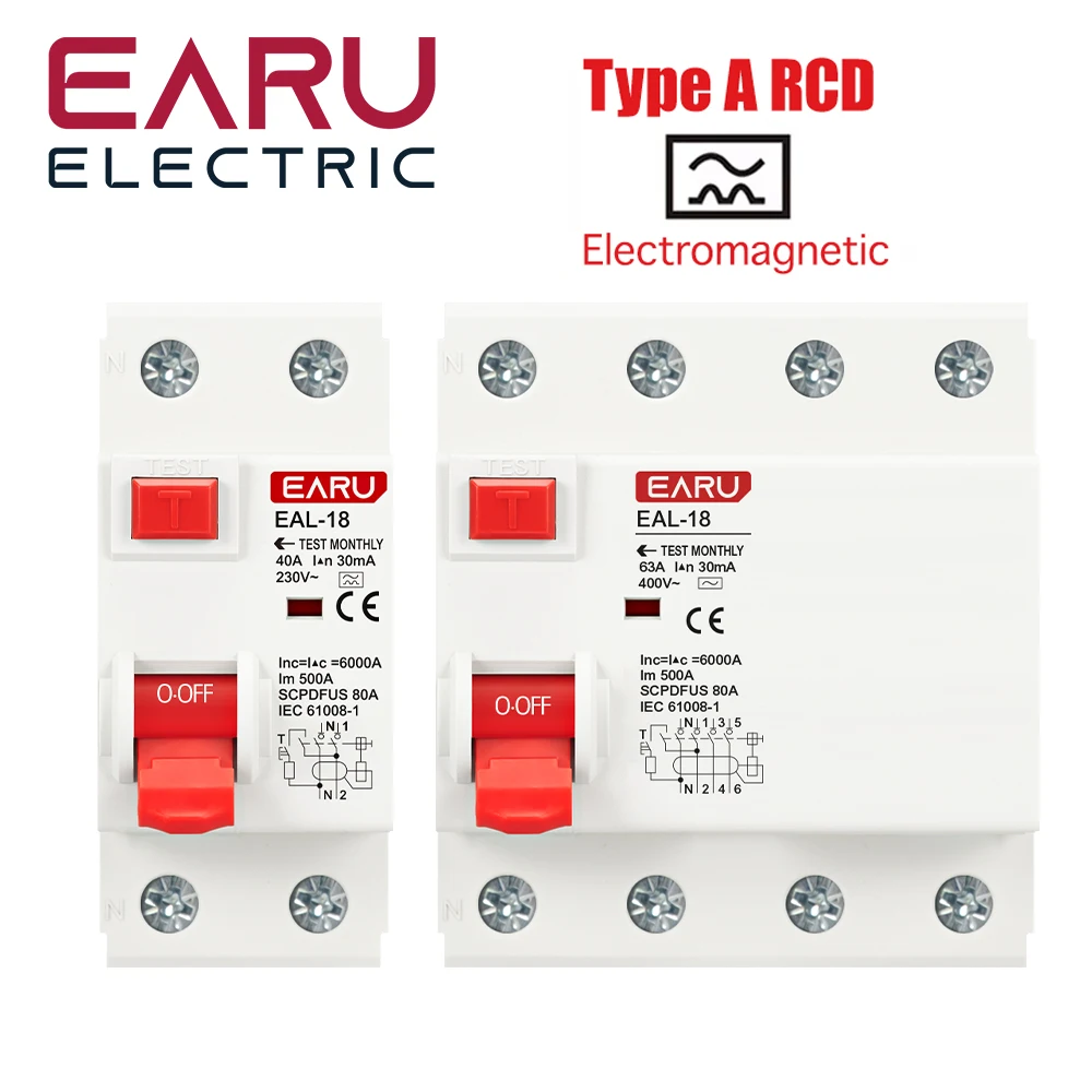 2P 4P 10/30/100/300mA Typ A /AC RCCB RCD ELCB Fehlerstrom-Schutzschalter Kurzstrom-Leckageschutz 16A 32A 40A 63A