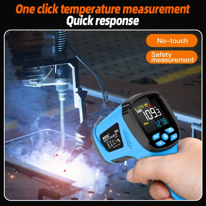 -50 ° c ~ 1600 ° bezkontaktowy termometr na podczerwień pistolet termiczny z sondą LCD przemysłowy miernik wysokiej temperatury dostosowuje