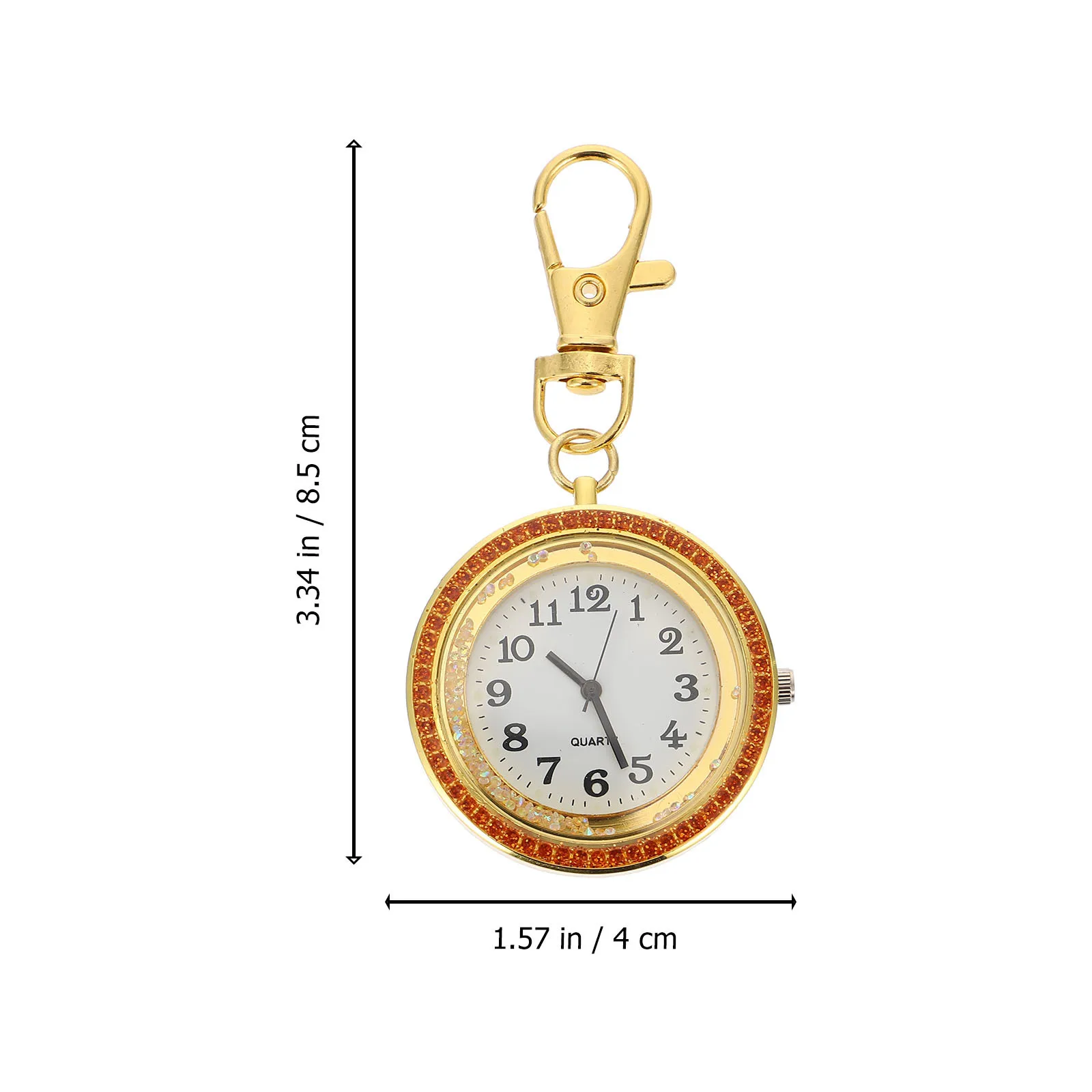 1 قطعة ساعة جيب كوارتز عصرية مع سلسلة مفاتيح من أحجار الراين ساعة معلقة لحقيبة ديكور محمولة للجنسين هدية للطلاب الطبيب #6