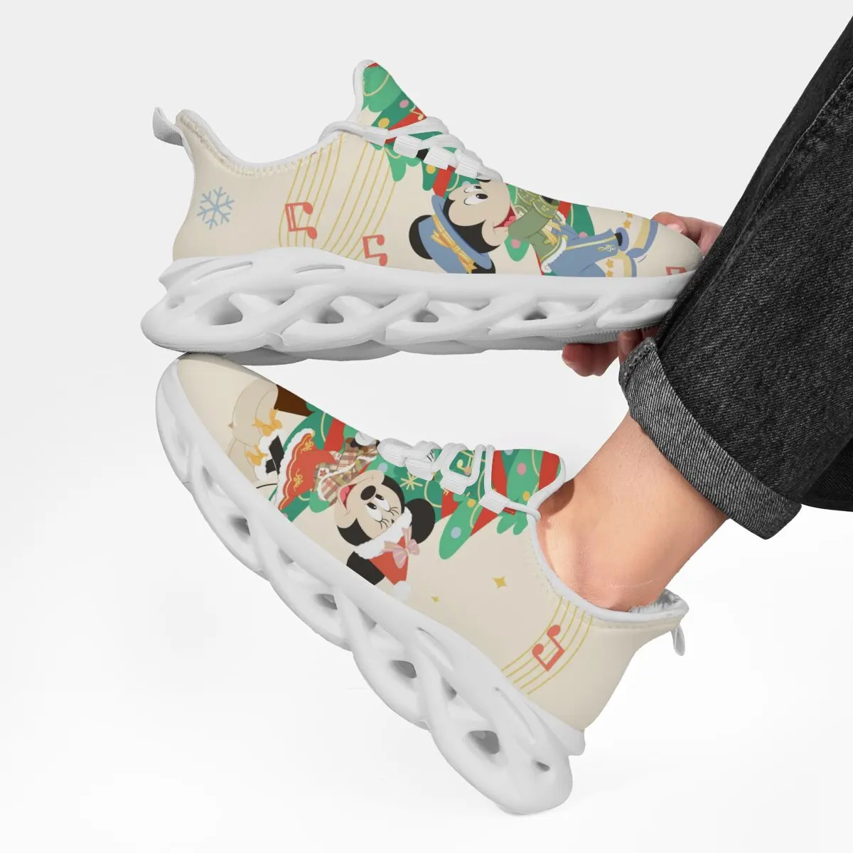 

Disney Men Casual Shoes Minnie Mouse Christmas Fleece Lined Casual Sneakers Anti-slip Soft Sole Man Shoes Zapatos Hombre