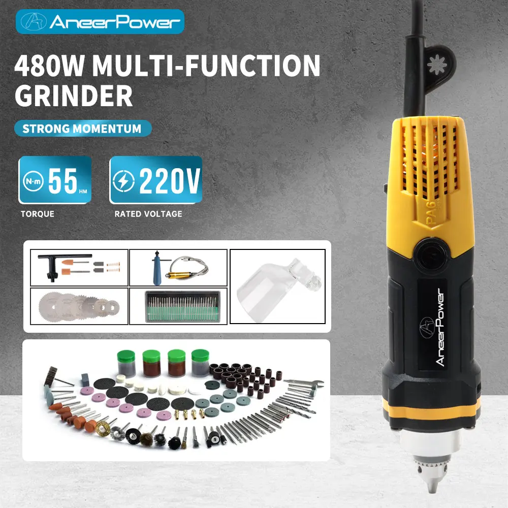 

480W High Power Rotary Tool Dremel Accessories Electric Grinding Machine 220V Drill Tools Mini Engrvrer Stand for Drill.