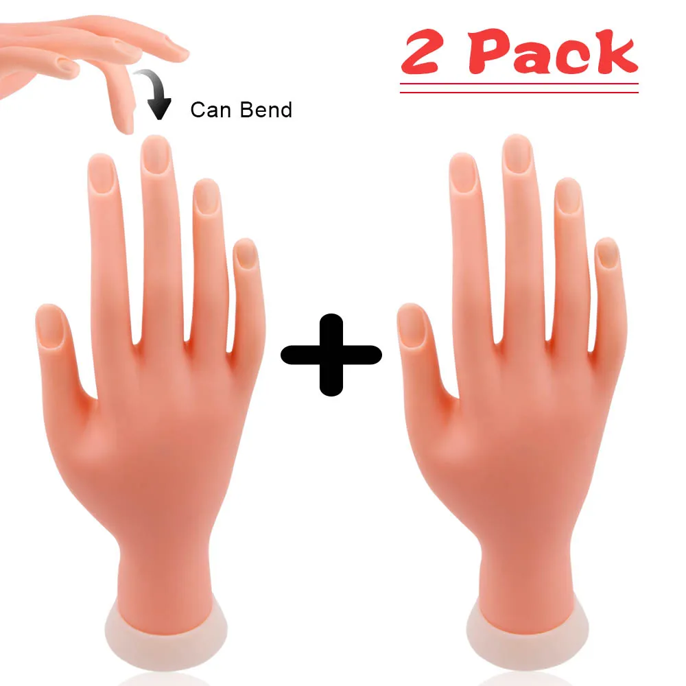 Manicure Practice Fake Hand Simulation Hand Training Model Flexible Removable Prosthesis Soft Fake Nail Painting Manicure Tool