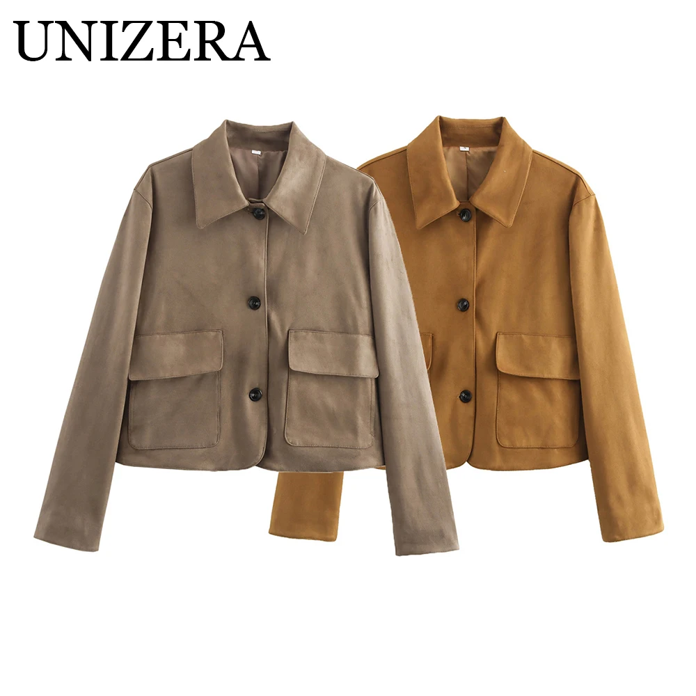 

Autumn new women's clothing fashionable temperament versatile lapel long sleeved leather jacket