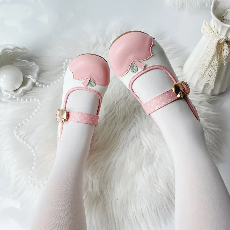 Sapatos Mary Jane Lolita Japoneses Originais, Novos Sapatos de Verão Kawaii para Meninas, Sapatos de Salto Baixo com Bico Redondo para Uso Interno, Sa