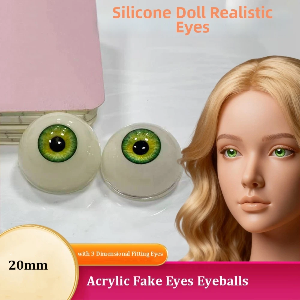 1pair 20mm Acrylic Fake Eyes Eyeballs with 3 Dimensional Fitting Eye 10 Styles DIY Doll Making Crafts