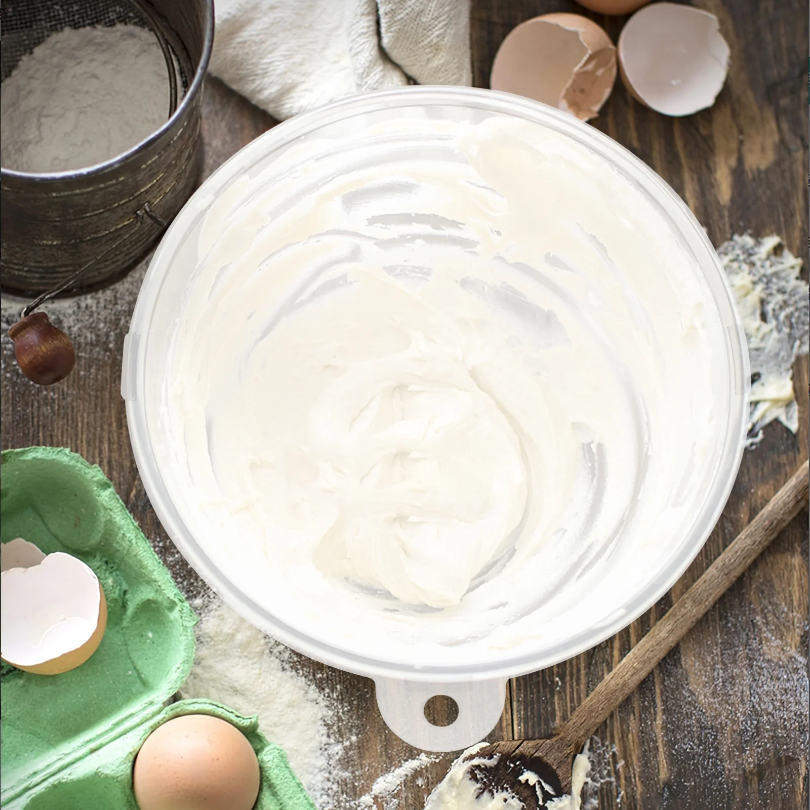 

Plastic Mixing Bowl Lid Transparent Anti Overflow Cover Kitchen Mixing Bowl Food Freshness Lid Kitchen Accessory