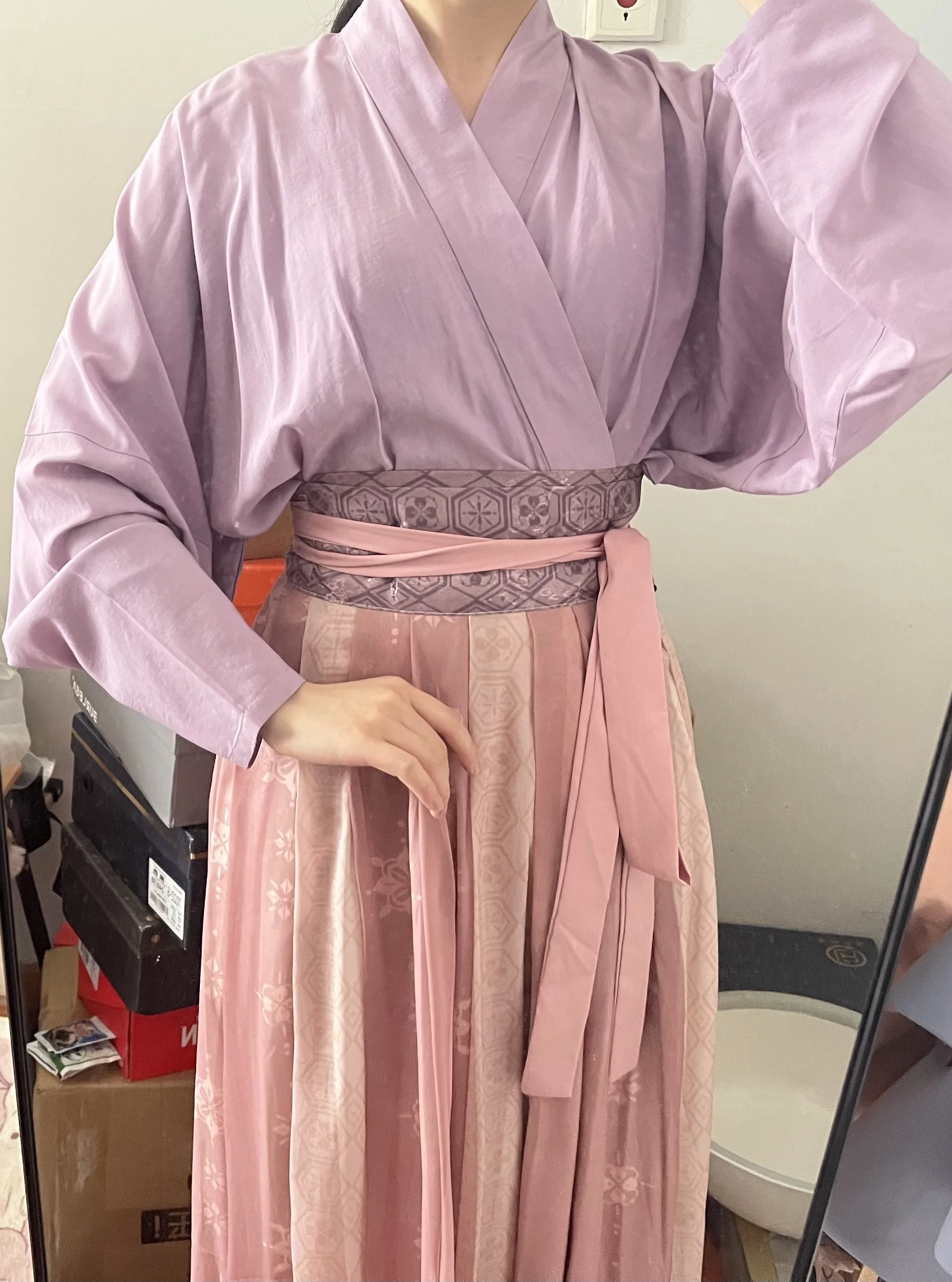 Costume Hanfu original avec manches d'avion, veste améliorée, chanson faite, 03/travail