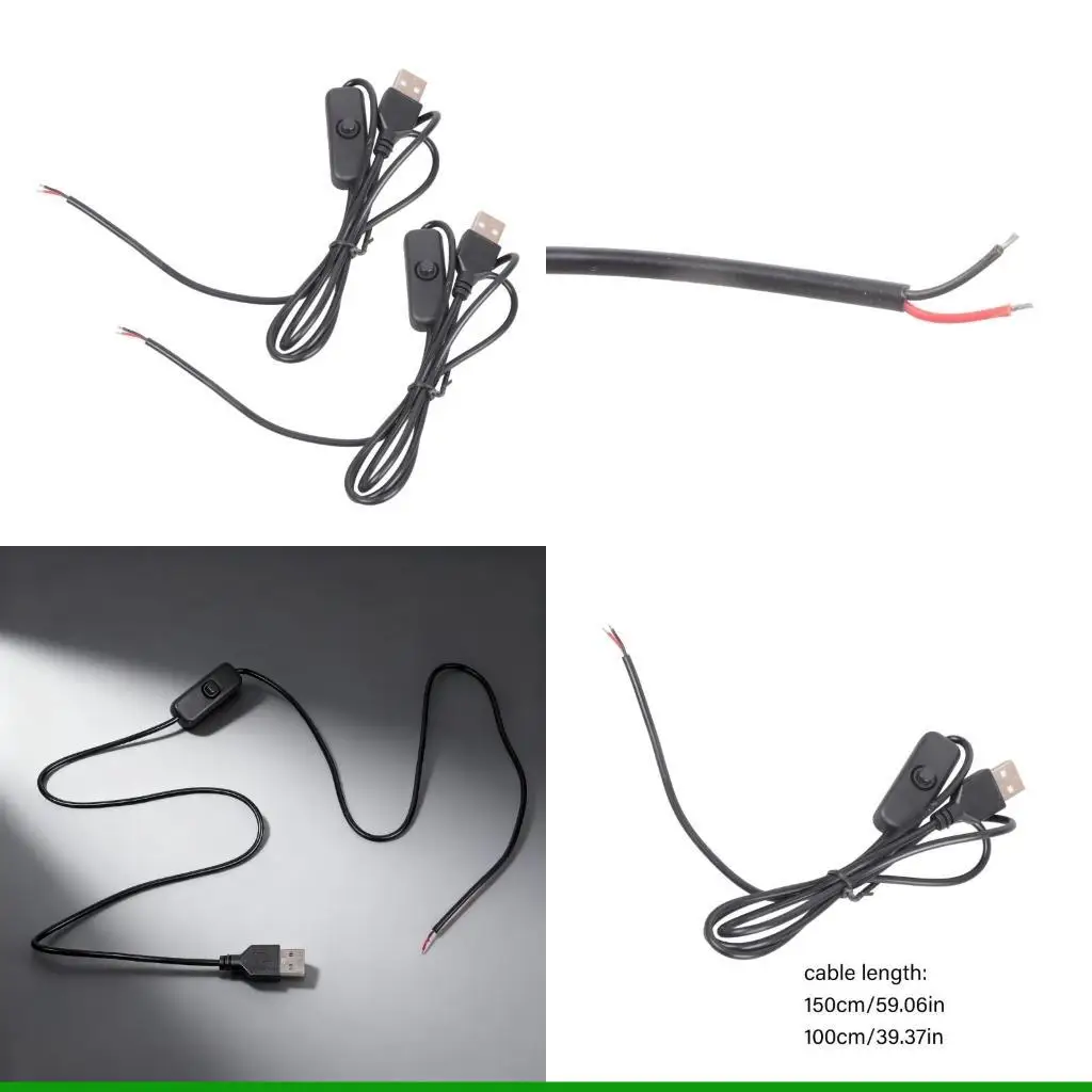 

U55C 22AWG USB 2.0 Male Plug 2 Pin Bare Cable 5V1A Voltages for Device Maintenance