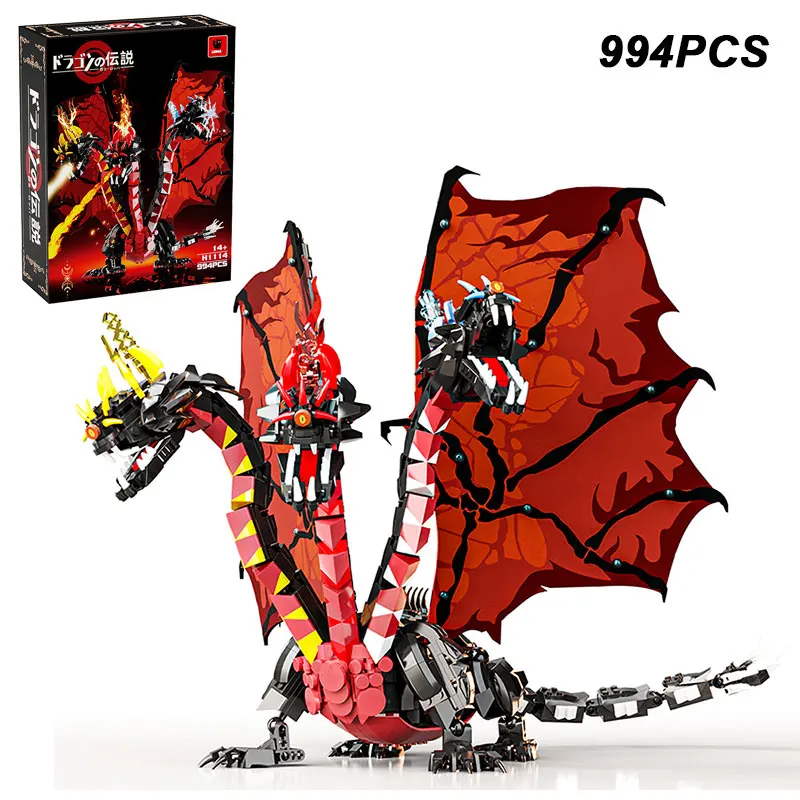 994PCS Kreative Spiel Die Legende von Zelda Drei Köpfe Drachen Bausteine Montieren Ziegel Spielzeug