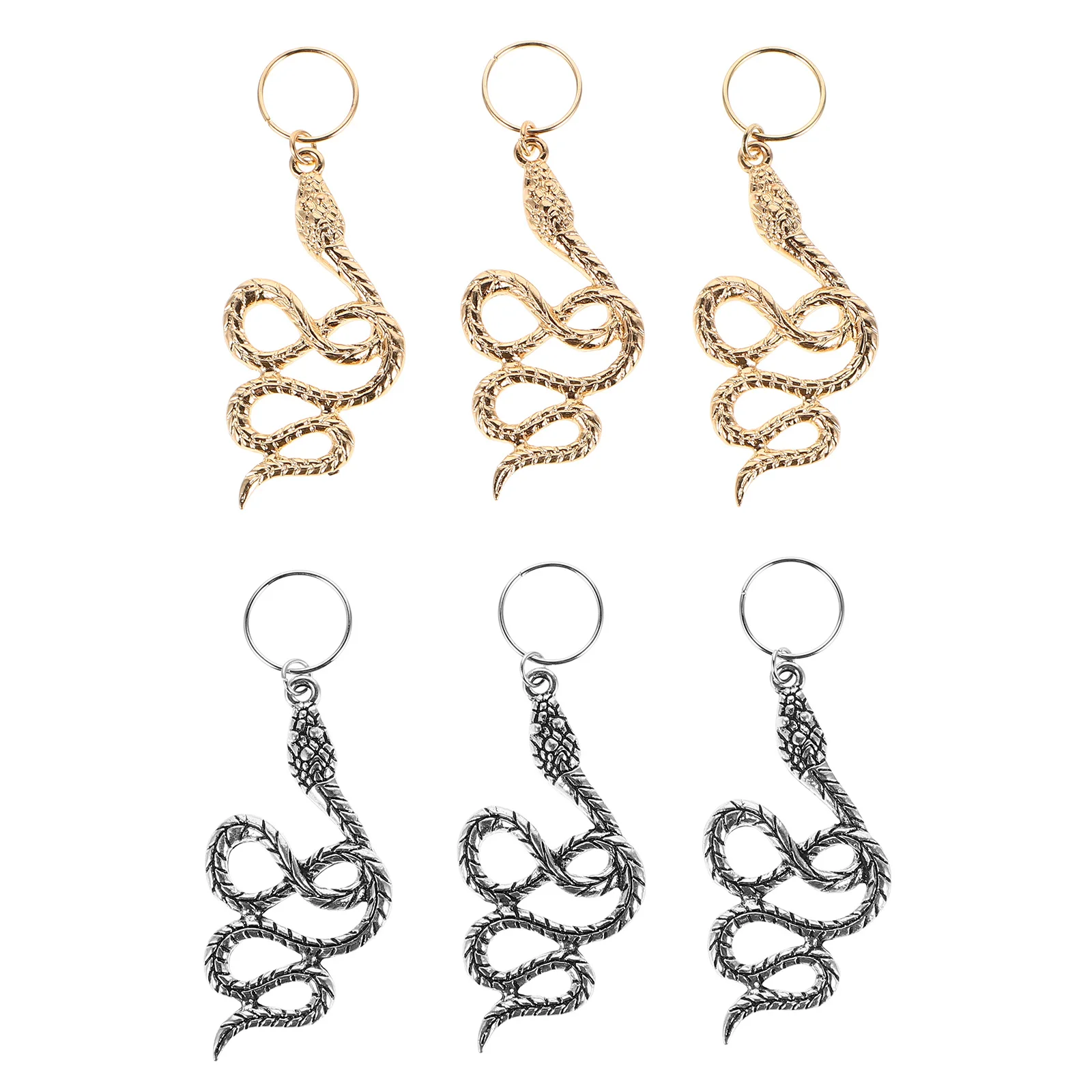 

6Pcs African Dreadlock Snake Clips Spiral Hair Jewelry for Braids Women Braid Accessories Halloween Hair Decor Dreads Clip Set