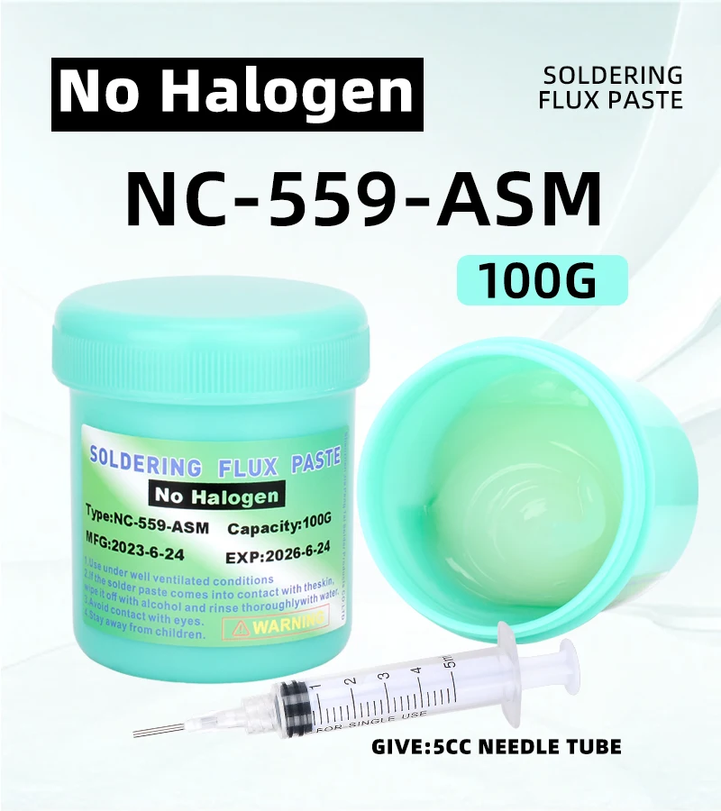 Paste 100 % Original NC-559-100g ASM Flussmittel zum Löten 100 g No-Clean-Lötflussmittelspitze Auffrischung Löten PCB-Reparaturschweißen – Detail 1