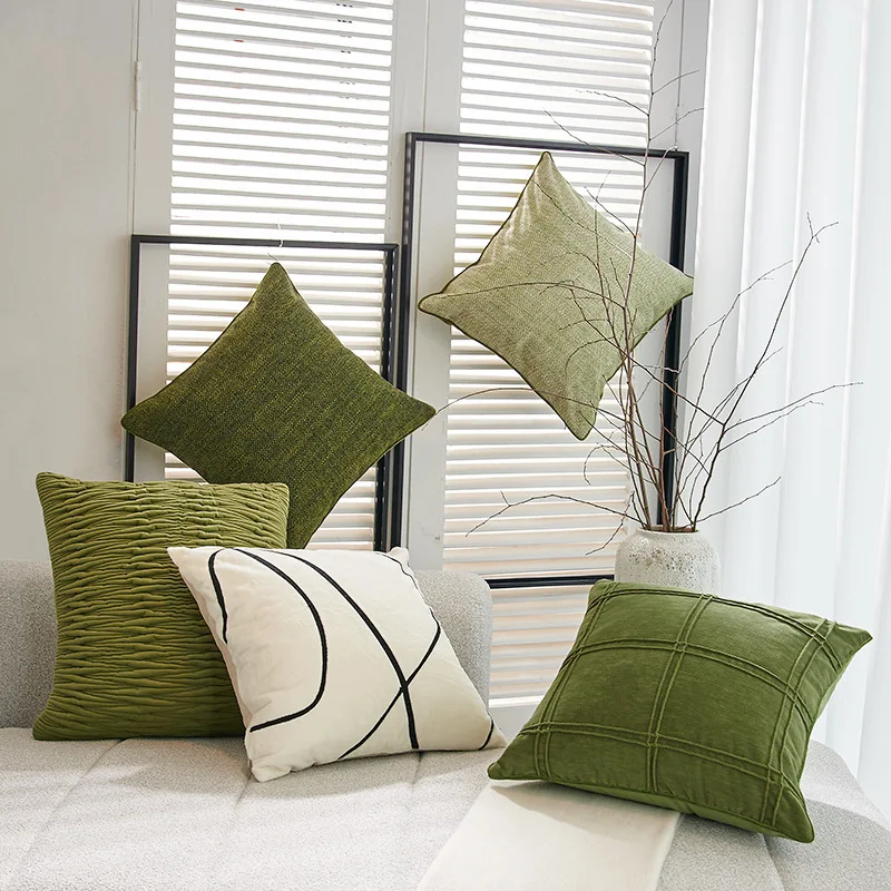 30x50/45x45cm Modern Simple Light Luxury Green Home Sofa Throw Pillow Cushion Homestay Model Room Soft Pillow