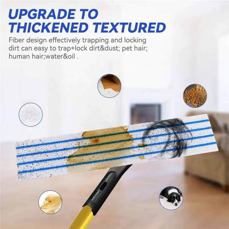 B97A-Wet& Dry Cleaning Refills For Rubbermaid Quick Connect Mop System- 30 Pack Replacement Disposable Microfiber Pads