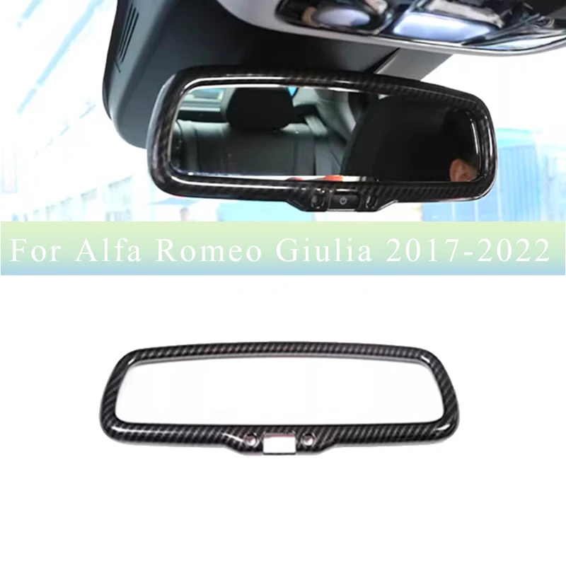 

FOR Alfa Romeo Giulia 2017-2022 ABS Carbon Fibe Texture Interior rearview mirror frame