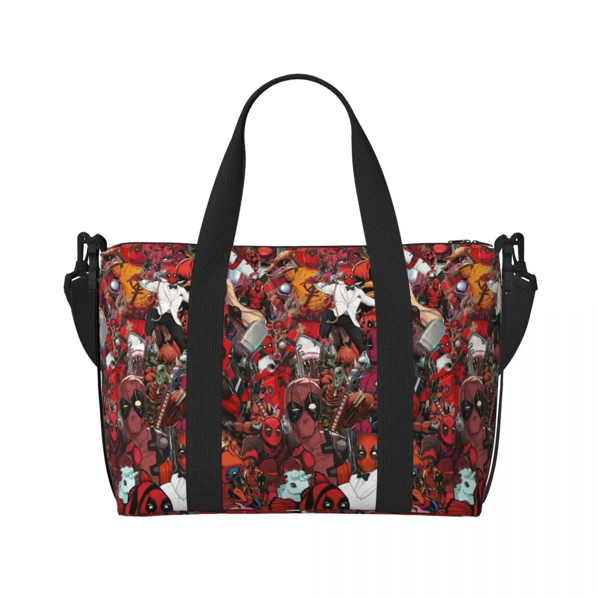 Custom Spidypool Wallpapers Tote Bag Women Large Capacity Deadpool Beach Gym Shoulder Travel Bag