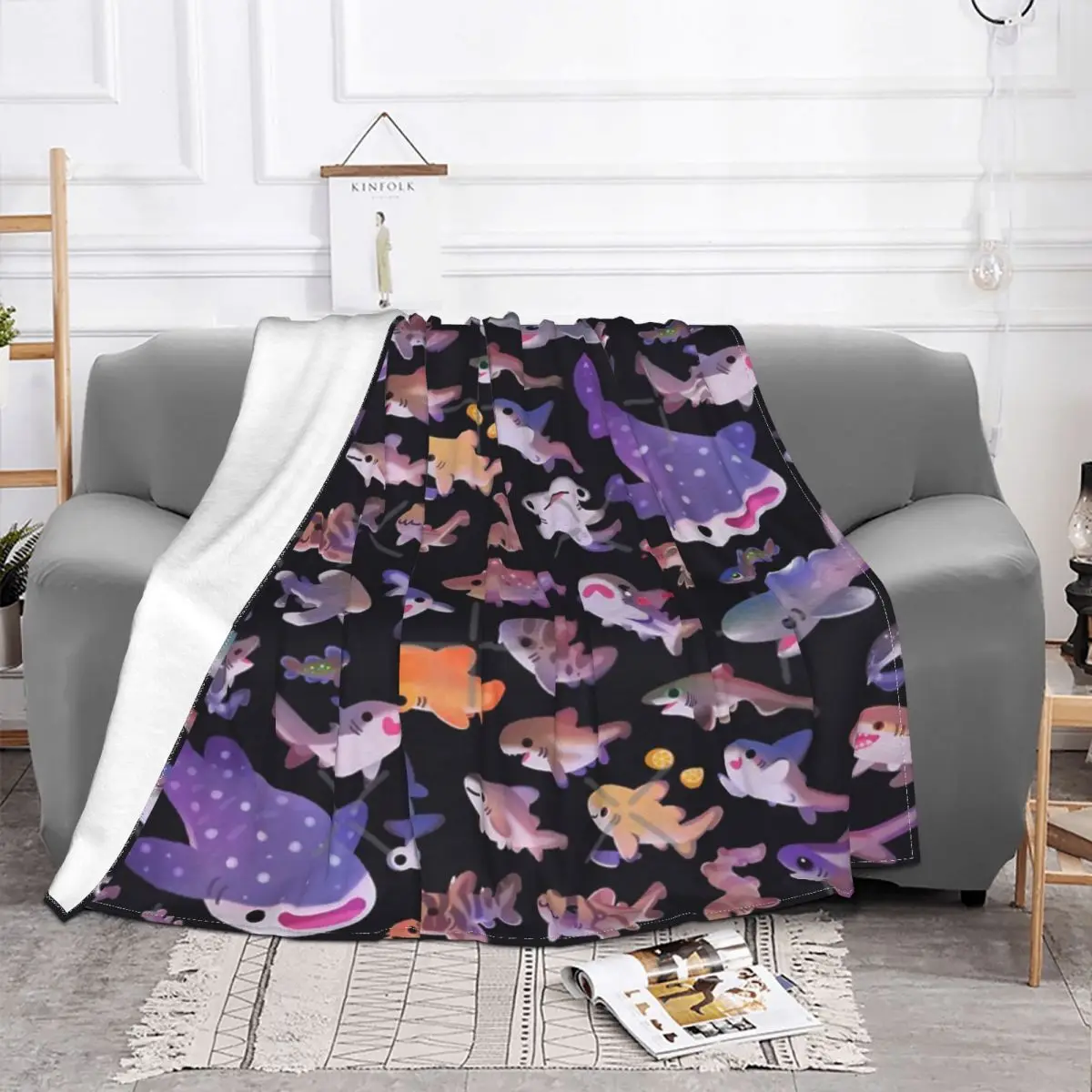 Shark Day 2 Home Bedroom Blankets & Throws Home And Decoration Throw Blanket