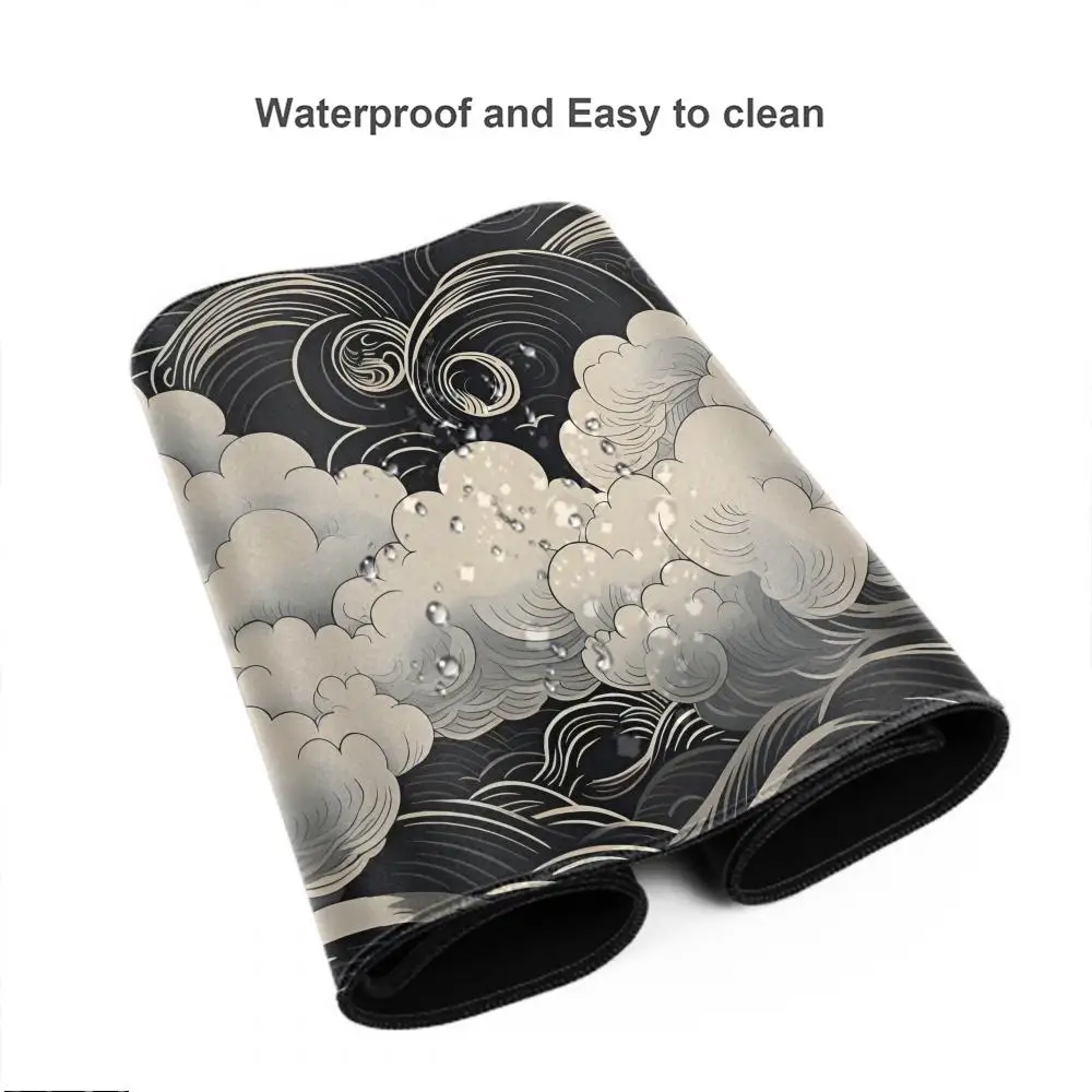 Black and White Clouds Art Mouse Pad Custom Large Extended Gaming Mouse Pad Graphical Design Big XXL White Cloud Office Desk Mat