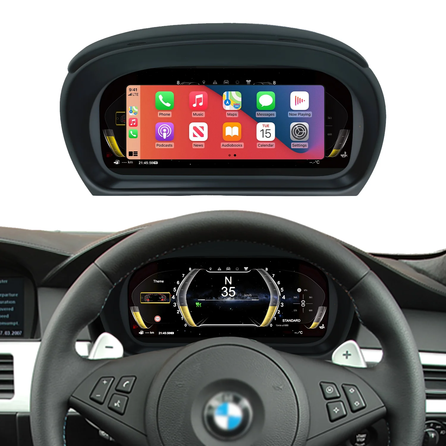 5 Series E60 Dashboard Displayer Digital Cluster Instrument Speedometer Wireless CarPlay For 5 Series E60