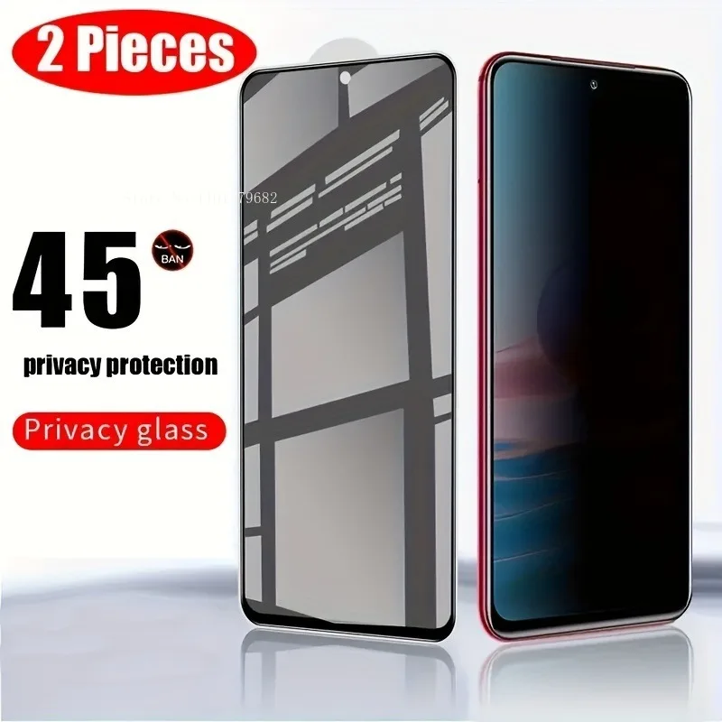2PCS Premium Privacy Tempered Glass Screen Protector for Redmi Note 14 13 Pro 12 11 Pro Plus 10 9 Pro 11S 8 Glass