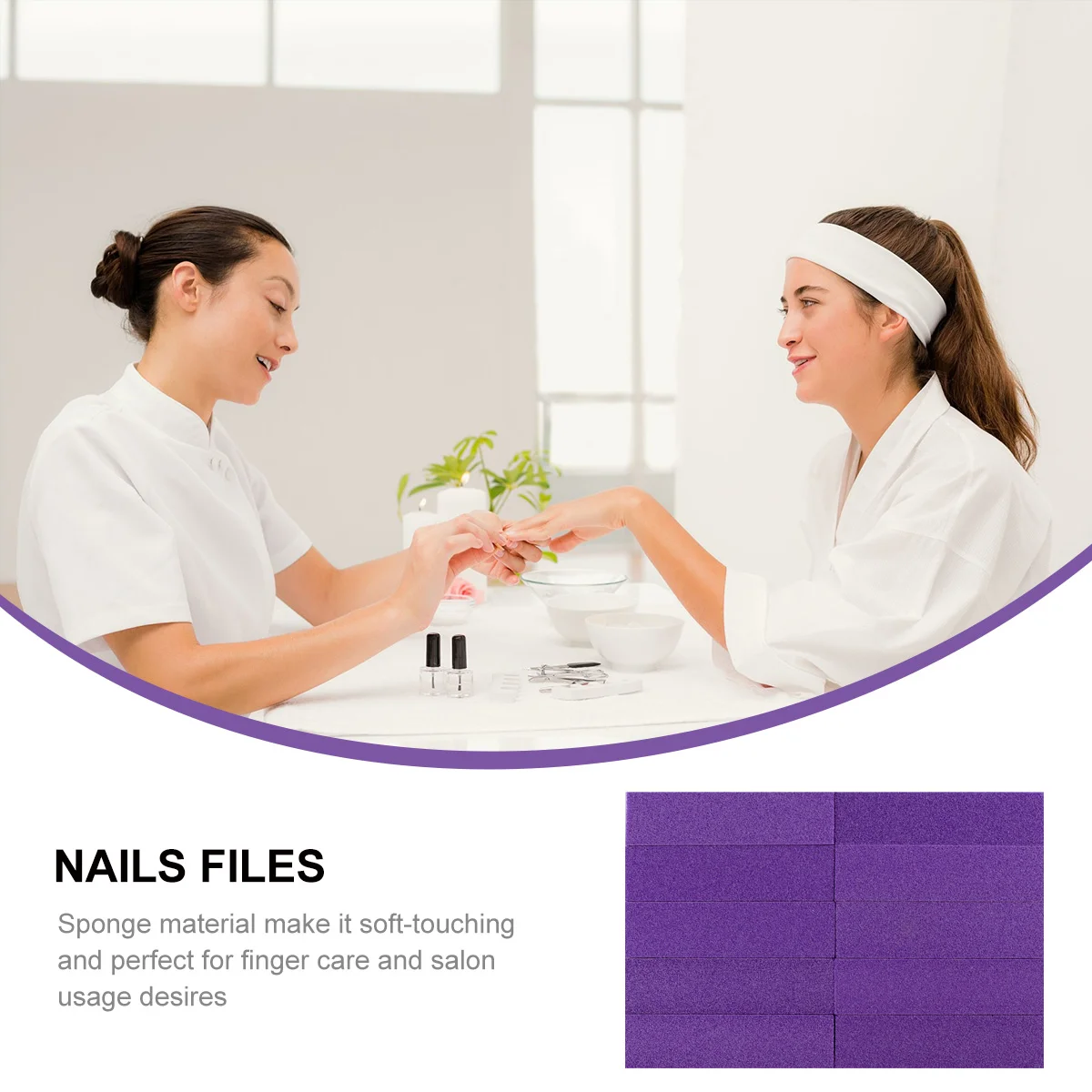 10 Pcs Gel Nail Kit Polishing Block Manicure Tools Files for Women Washable Purple Sanding Sponge Miss