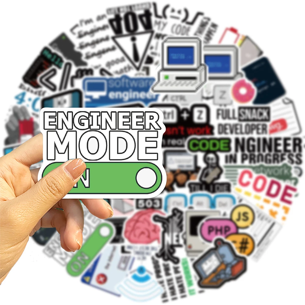10/30/50pcs Cute Programming Engineer IT Stickers Laptop Water Bottle Scrapbook Luggage Notebook Fun Cartoon Toy for Kids