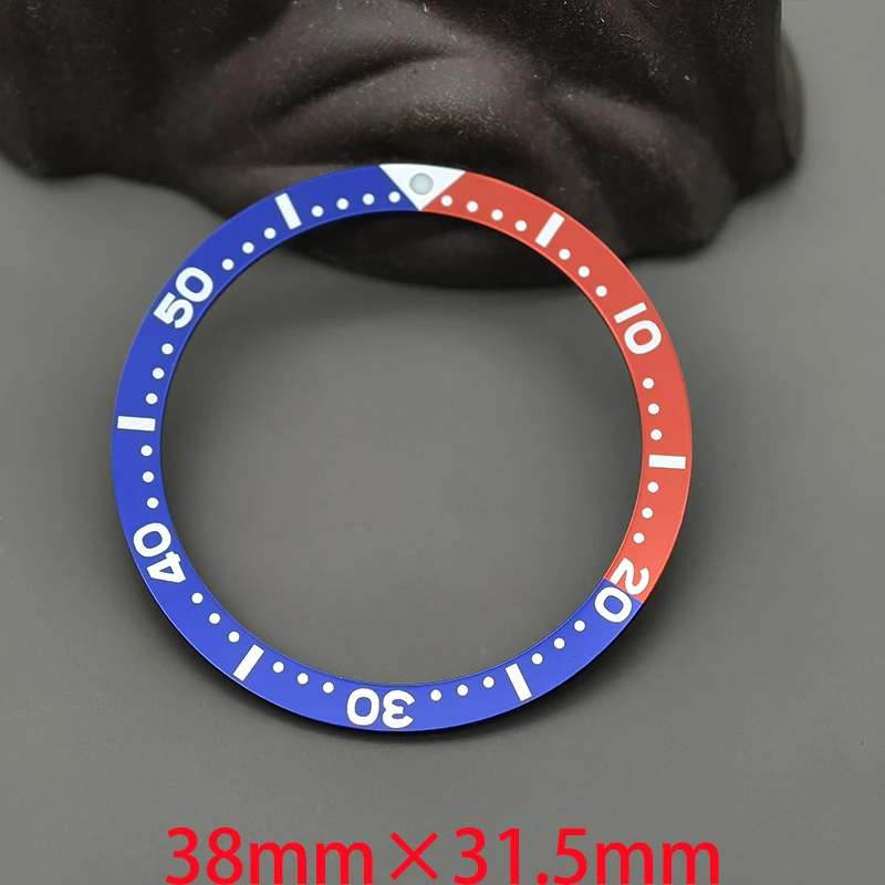 تخصيص 38 مللي متر x 31.5 مللي متر شقة الألومنيوم الحافة إدراج حلقة ل SRPD SKX007 SKX009 ساعة حافظة NH35 NH36 حركة الرجال ساعة تجديد جزء