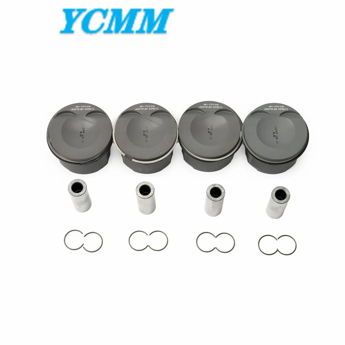 4x Engine Pistons & Rings STD 82.51mm 23mm 9.6:1 EA888 MK3 2.0T Forged For VW Audi Skoda Seat 06L107065BR 06L107065AG