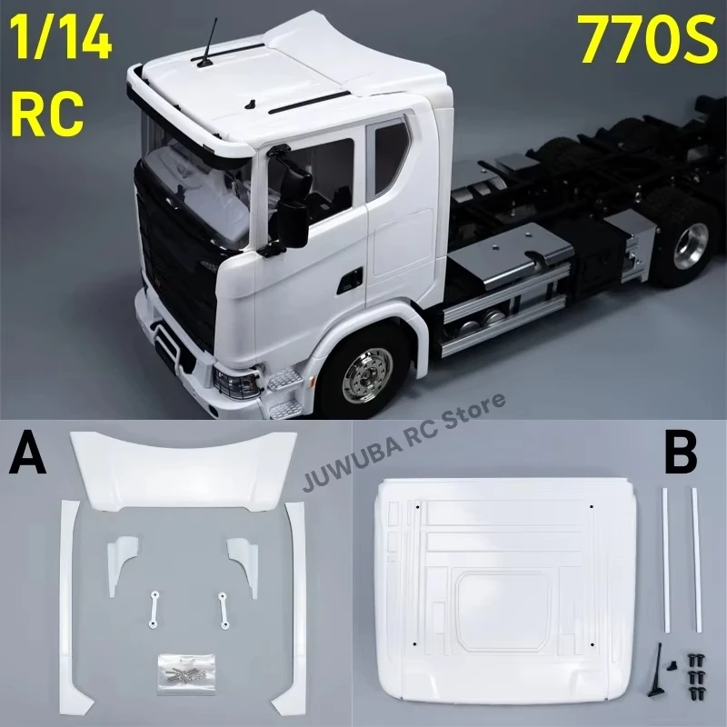 1/14 RC 770S Low Roof Shell OP Kit ABS Spoiler Air deflector For Tamiya 1:14 770S 56368 56371 RC Truck Parts Accessories