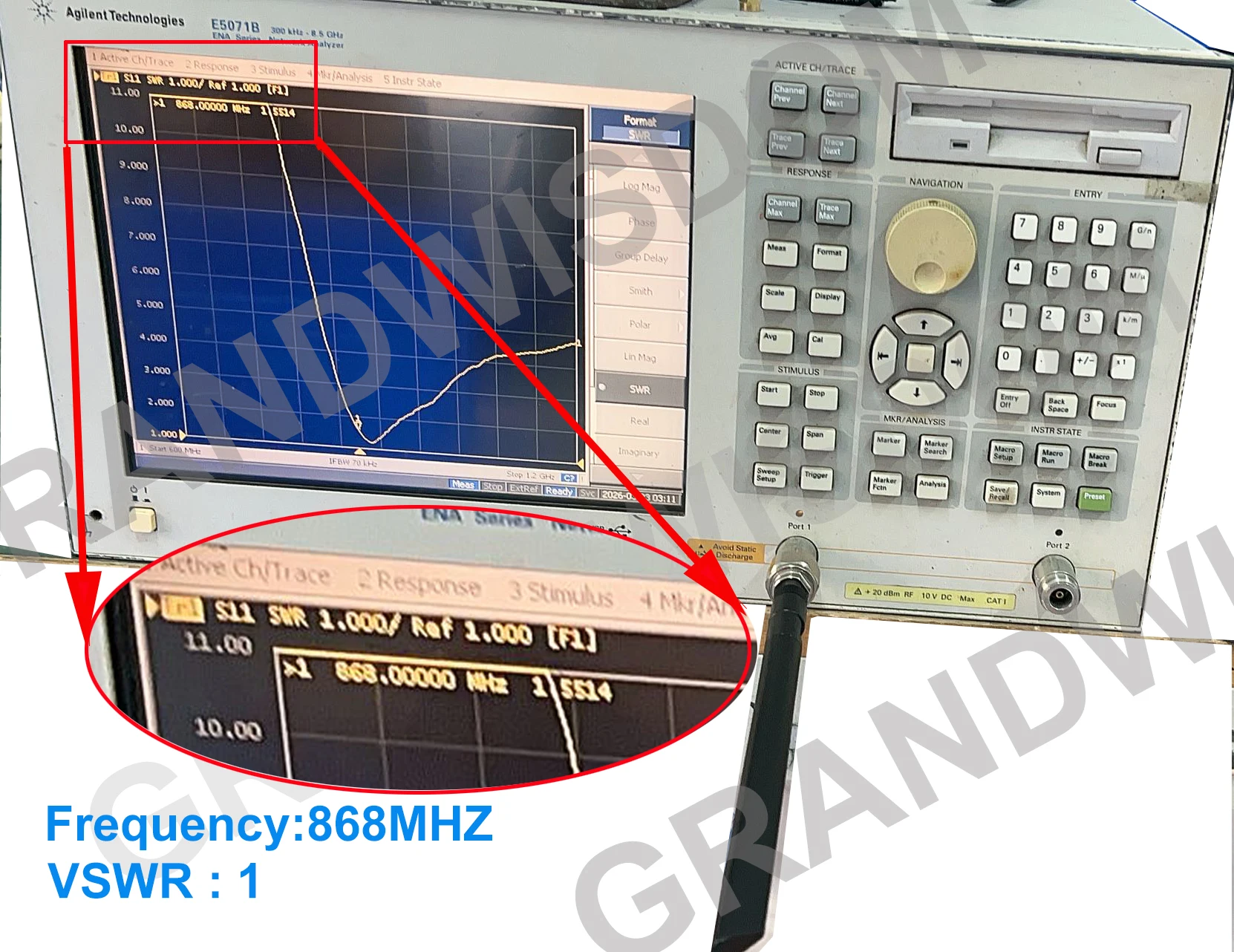 GWS 868/915MHz Gummiantenne mit 5dBi Verstärkung, RP-SMA und 20cm Verlängerungskabel SMA-Stecker auf PX1 für GSM Meshtastic 915 MHz 868 LoRaWAN – Detail 4