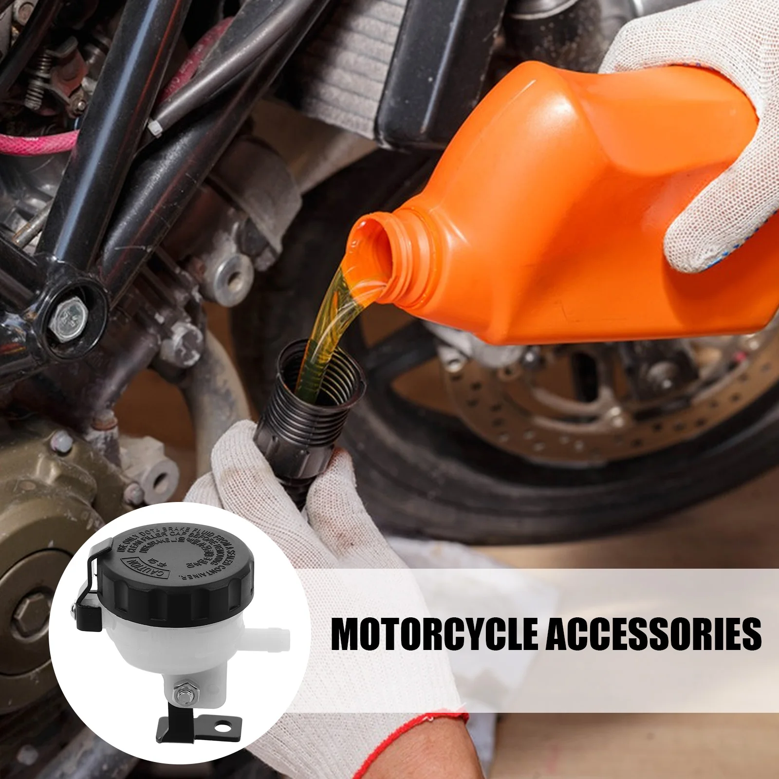 

Motorcycle Oil Cup Brake Fluid Reservoir Durable Plastic Front Brake Reservoir Bottle For Smooth Oil Flow Stable Pressure
