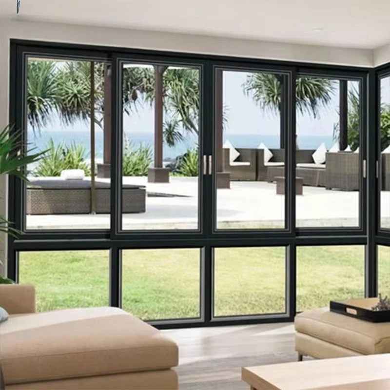 Outdoor Balcony Aluminum Sliding Door with Insect Mesh Glass Sliding Door