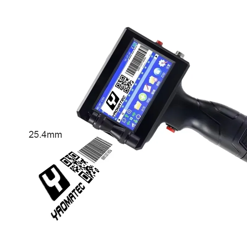 25.4mm Smart‑Touch Handheld Inkjet Printer for Expiry‑Date Serial‑Number Logo Bar‑Code QR‑Code Coding on Cartons