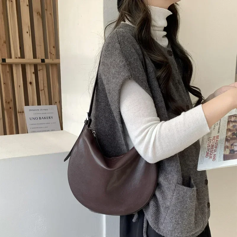 

Sheepskin Saddle Bag 2025 Wind Shoulder Bag Women's Vintage Leather Crossbody Designer Luxury Bag