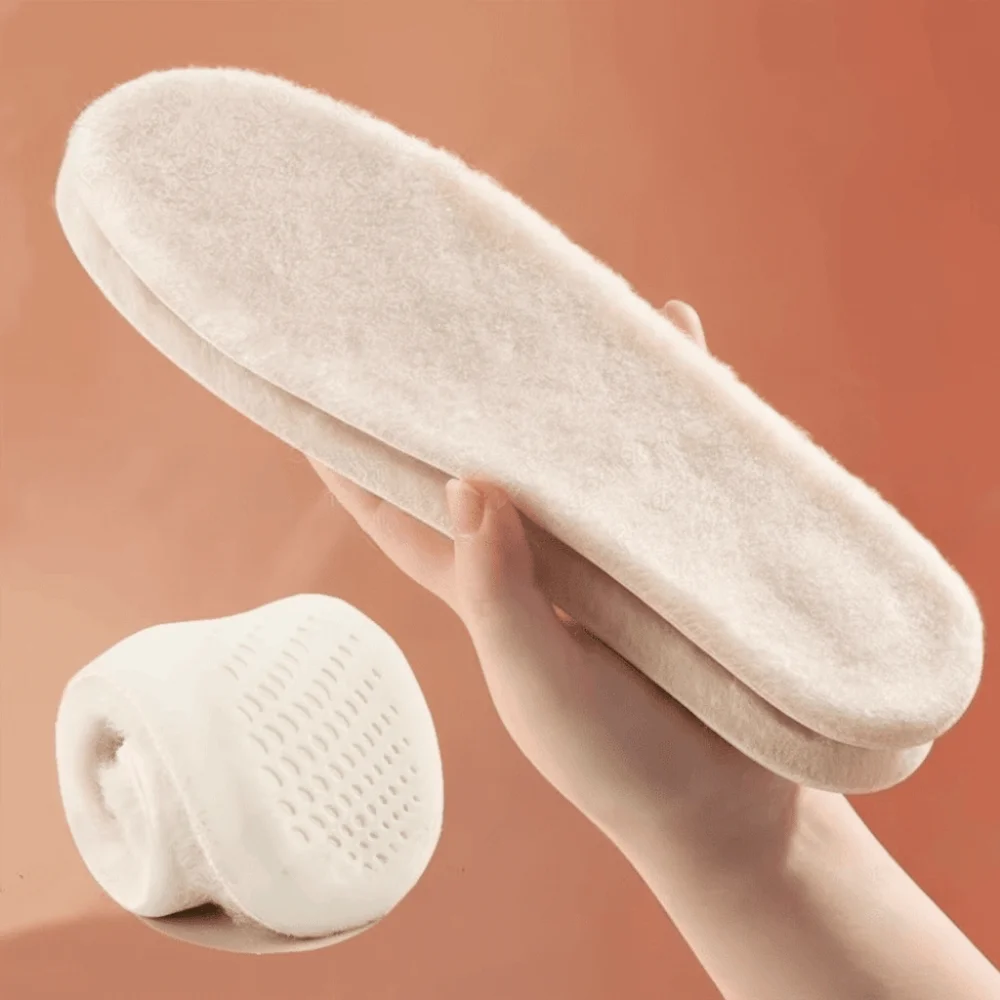 

1 пара высокоэластичных шерстяных стельок с латексной подошвой, термотермические стельки для обуви, толстые кашемировые стельки для зимней обуви