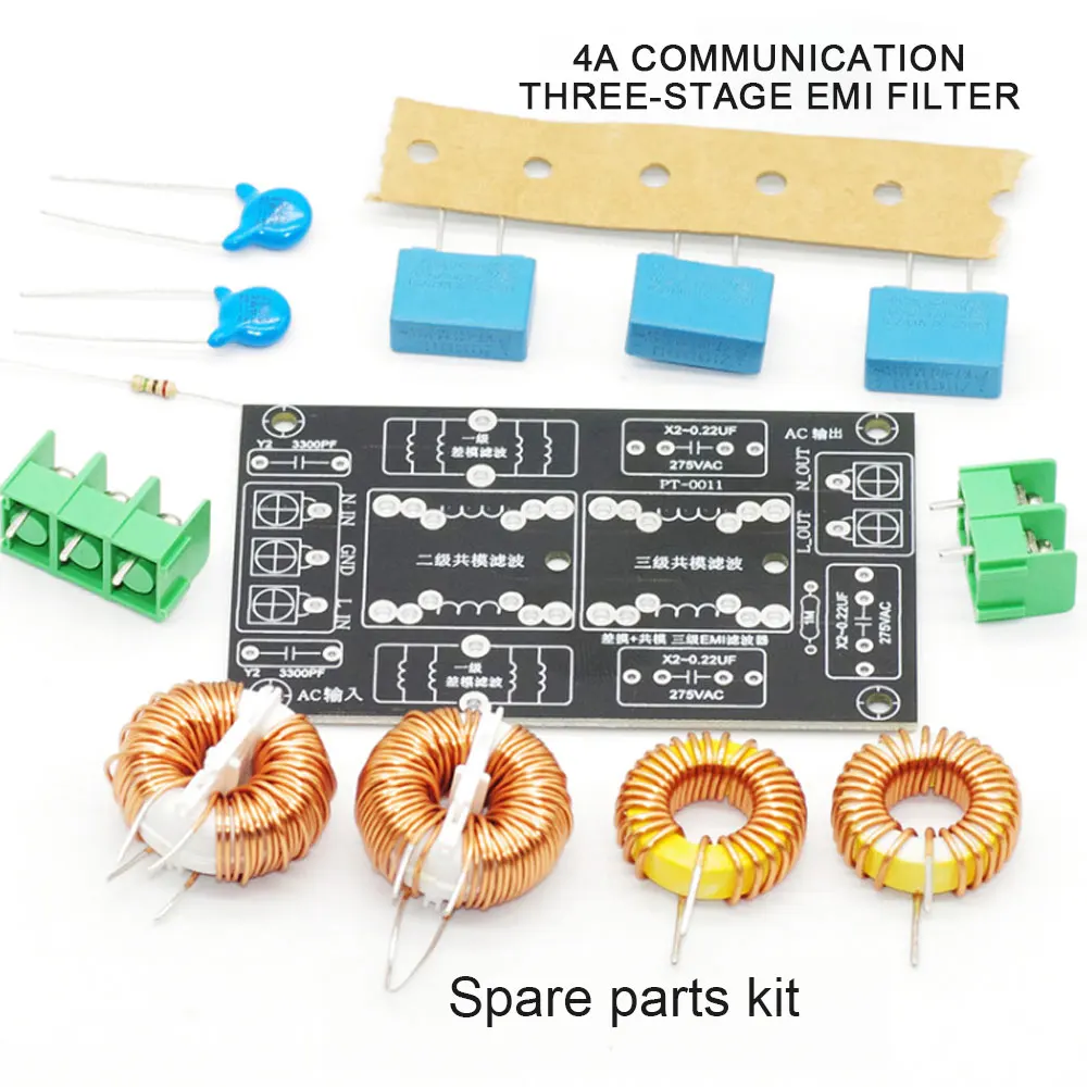 4A 10A 20A scheda filtro di alimentazione EMI a 3 stadi AC 110V 220V filtro EMI FCC interferenza elettromagnetica Kit fai da te