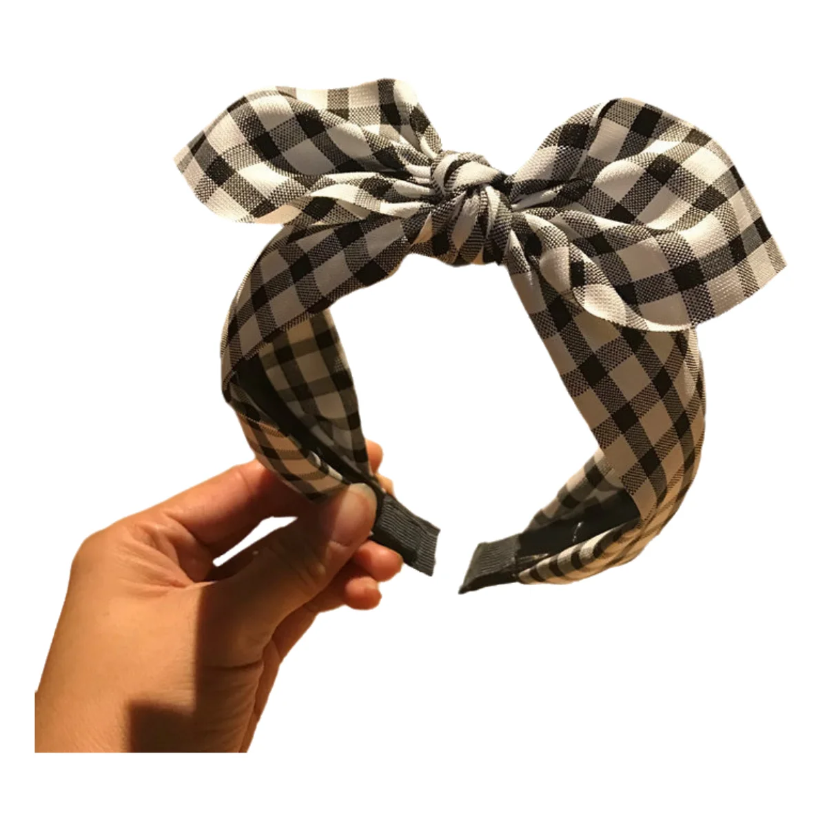 

Chequer Bunny Ears Bowknot Hairband Sweet Hair Hoop Hair Accessories for Women Girls Ladies Rabbit Ears Plaid Knot Wide Headband