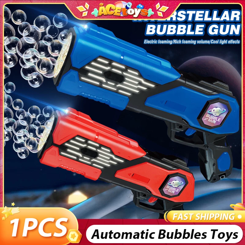Automatic Bubbles Machine With Sound And Light Effects Cute Colorful 1 Click Start Fun Electric Bubbles Toys For Children