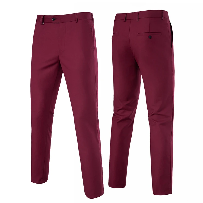 

Mens Slim Fit Dress Pants Flat Front Wrinkle Free Suit Pants Business Dress Pants Classic Business Casual Pants