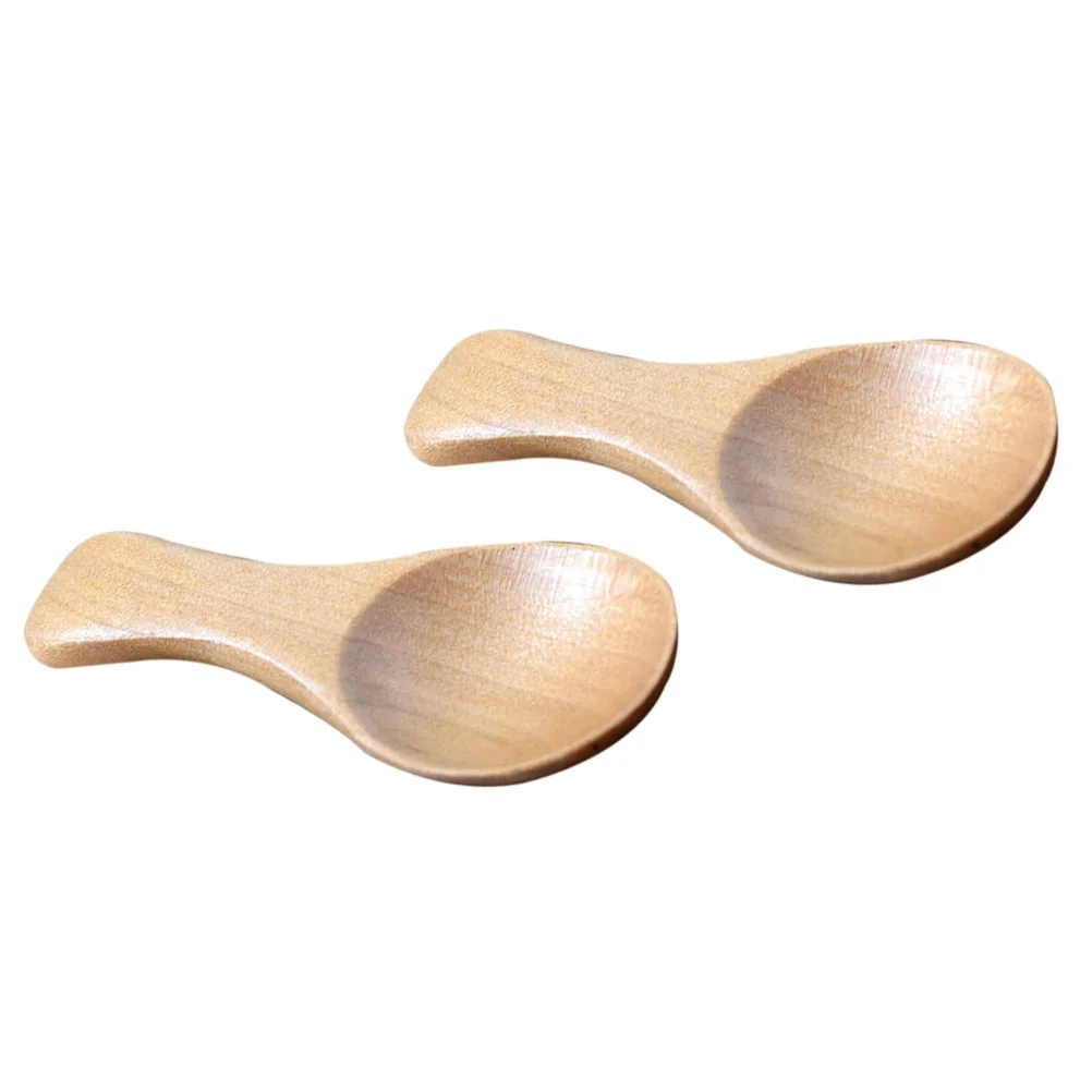 

2Pcs Wooden Mini Ice Cream Scoop Short Handle Salt Spoon Natural Color Tea Scoop Kitchen Accessories Eco Friendly Healthy