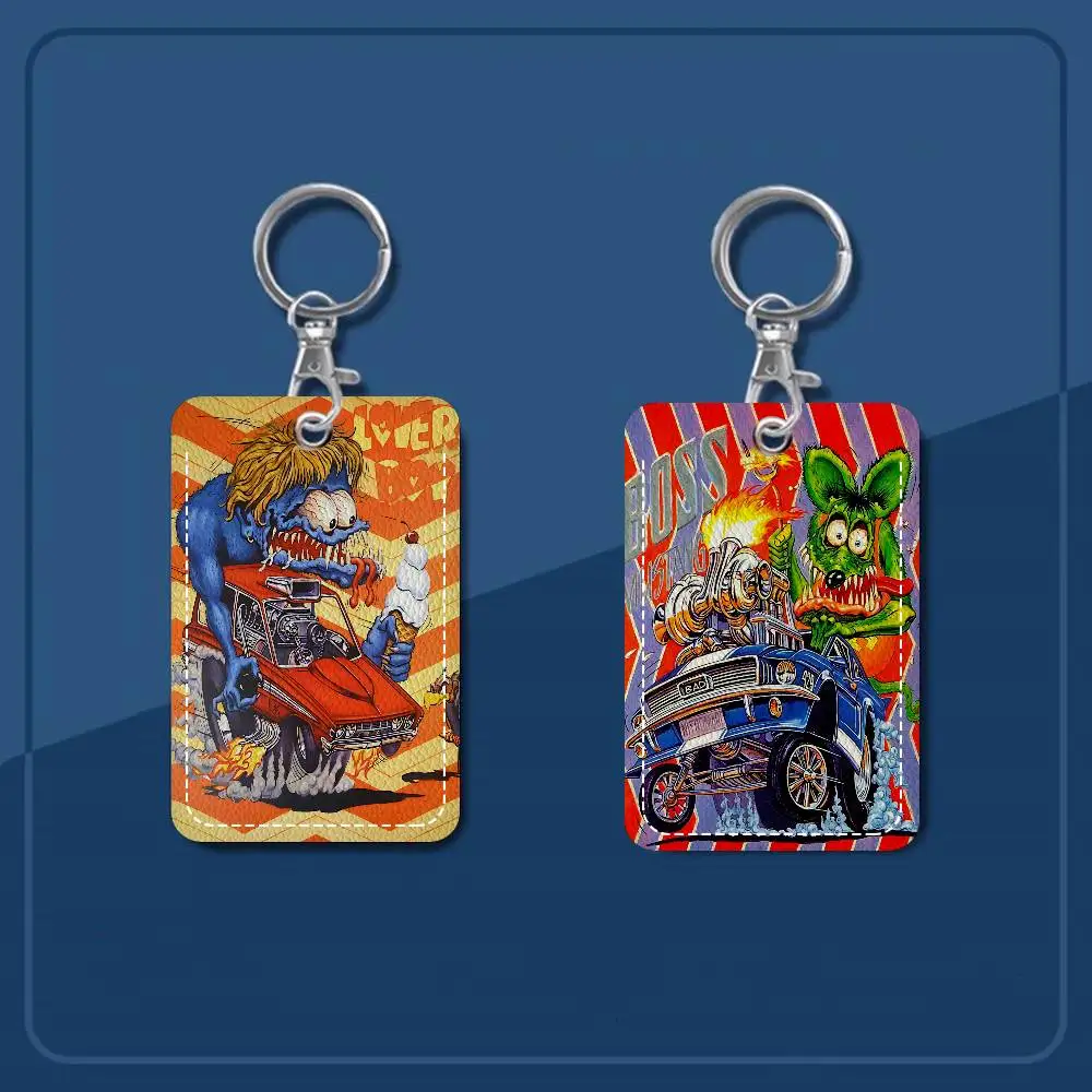 Porta-cartões retangular engraçado R-Rat F-Fink, porta-cartões de crédito crachá, porta-cartões de identificação de estudante, capa de cartões de ônibus