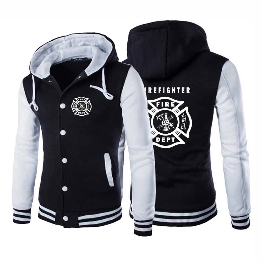 

Firefighter Rescue Team Printing Fashion 2023 New Men's Cotton Baseball Uniform Single-Breasted Leisure All-Match Hoodies Coat